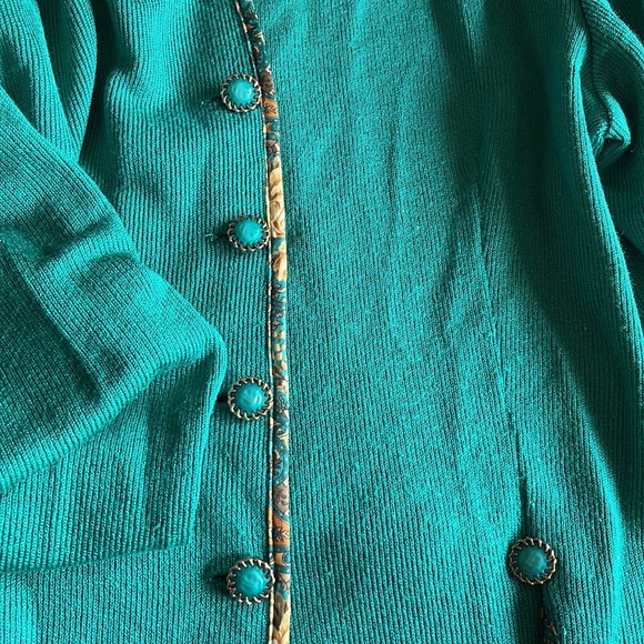 Pablo Collection Turquoise Teal Button Blazer Suit Jacket size 12 - Picture 17 of 17